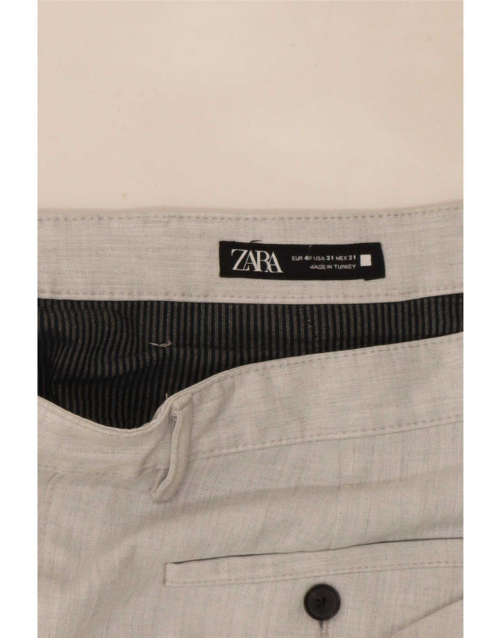 Zara Mens Slim Chino Trousers EU 40 Medium W31 L28 Grey