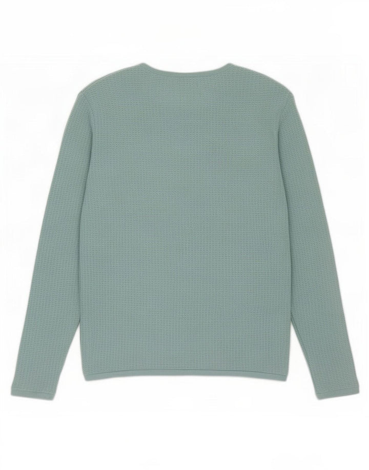 Zara Mens Crew Neck Jumper Sweater XL Turquoise