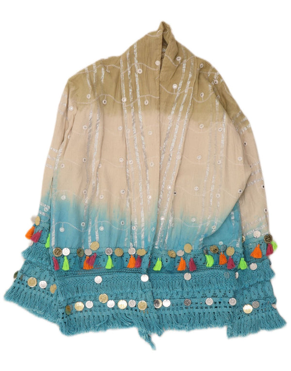Vintage Womens 3/4 Sleeve Cardigan Top UK 12 Medium Multicoloured