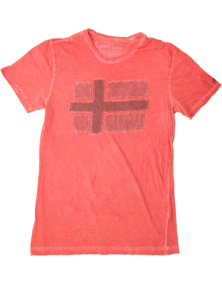 NAPAPIJRI Mens Graphic T-Shirt Top Large Red Vintage Napapijri and Second-Hand Napapijri from Messina Hembry 