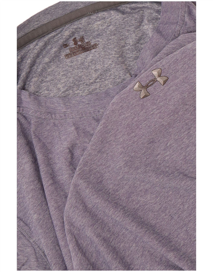 UNDER ARMOUR Mens T-Shirt Top XL Purple Flecked