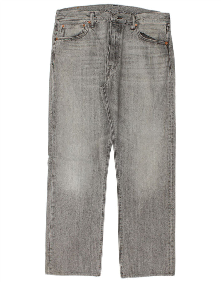 LEVI'S Mens 501 Straight Jeans W34 L30  Grey Cotton