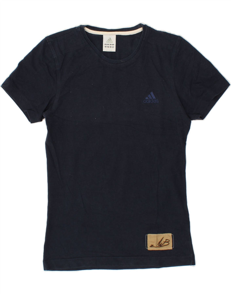 ADIDAS Mens Graphic T-Shirt Top UK 36/38 Small Navy Blue Cotton Vintage Adidas and Second-Hand Adidas from Messina Hembry 