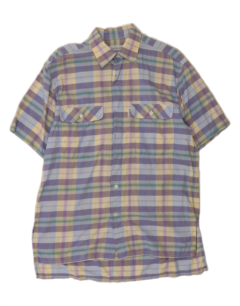 CACHAREL Mens Short Sleeve Shirt Size 15 40 Medium Multicoloured Check Vintage Cacharel and Second-Hand Cacharel from Messina Hembry 