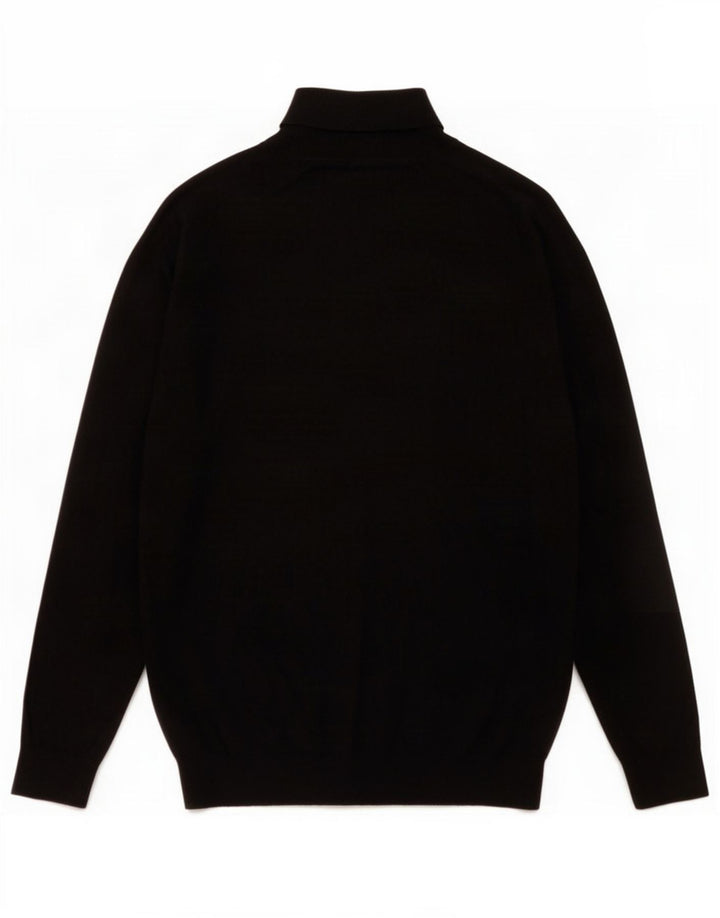 Zara Mens Roll Neck Jumper Sweater Large Black