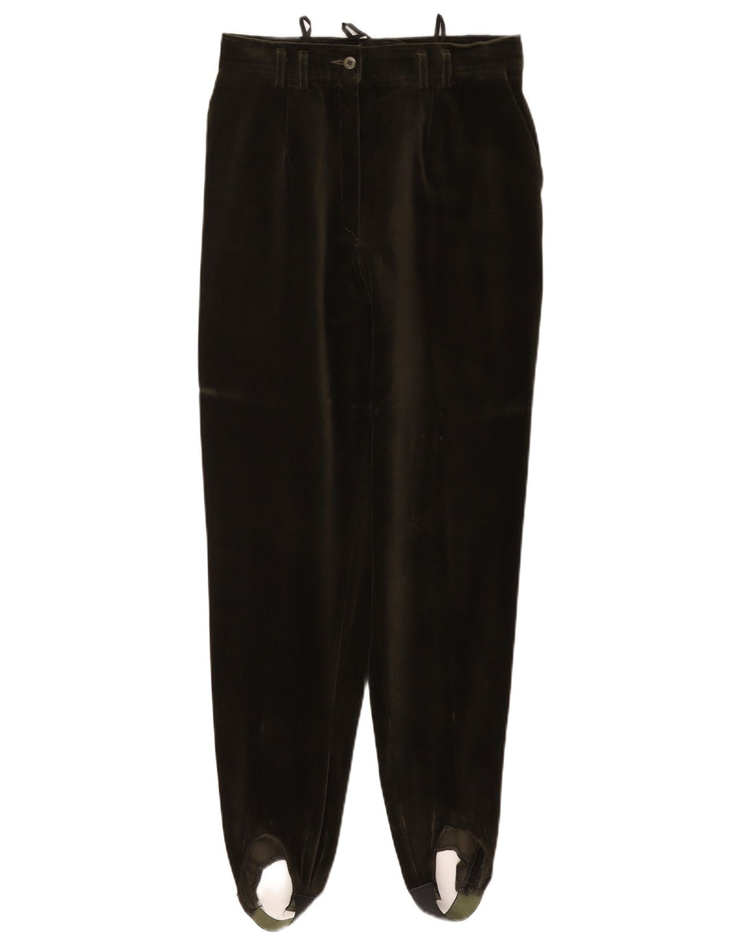 VINTAGE Womens Stirrup Velvet Trousers EU 40 Medium W27 L29 Green Cotton