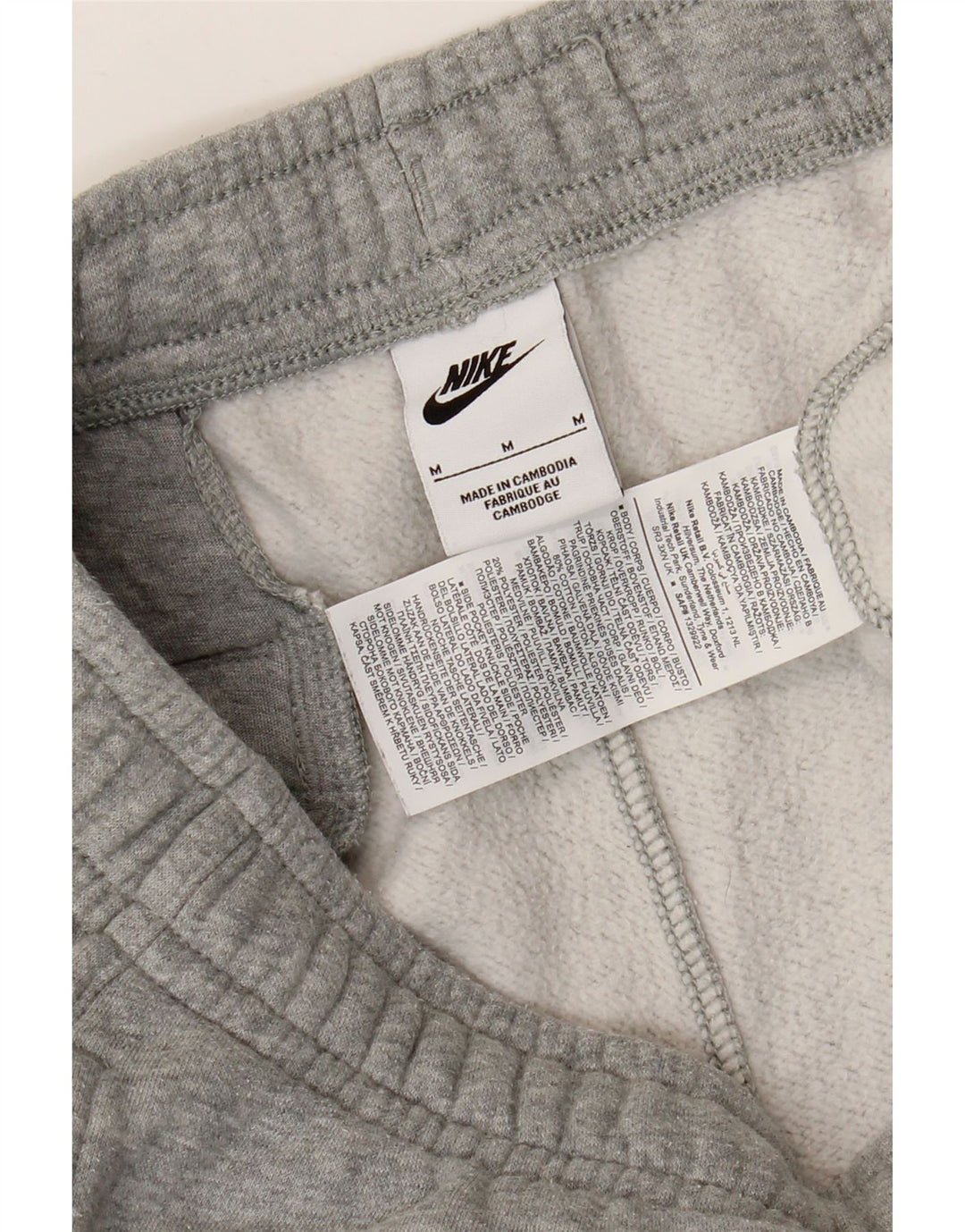 NIKE Mens Tracksuit Trousers Joggers Medium Grey Flecked Cotton