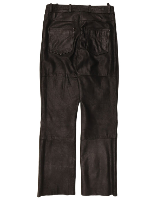 HIGHWAY 1 Womens Straight Trousers EU 36 Small W28 L29 Black Leather