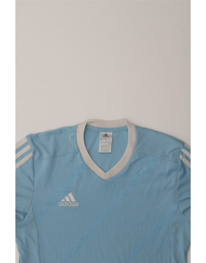 ADIDAS Mens Climalite Graphic T-Shirt Top Small Blue Polyester Vintage Adidas and Second-Hand Adidas from Messina Hembry 