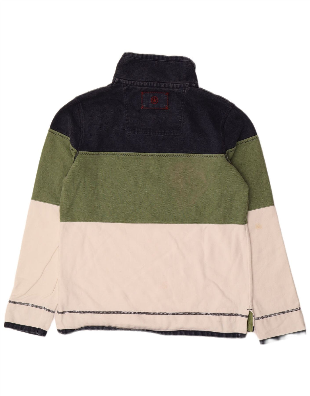 Fat Face Mens Zip Neck Sweatshirt Jumper Small Multicoloured Colourblock