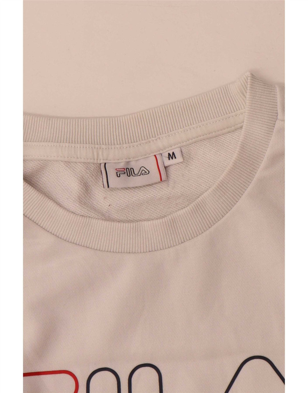 Fila Womens Graphic Sweatshirt Jumper UK 14 Medium White