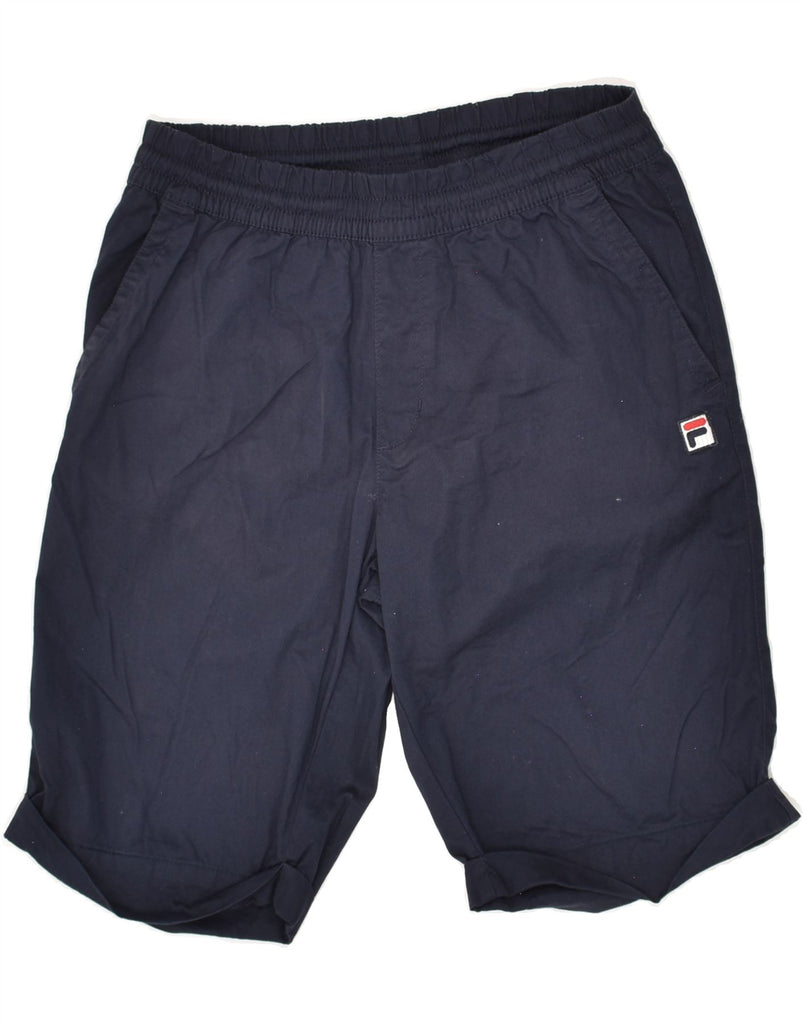 FILA Mens Sport Shorts Medium Navy Blue Cotton | Vintage Fila | Thrift | Second-Hand Fila | Used Clothing | Messina Hembry 