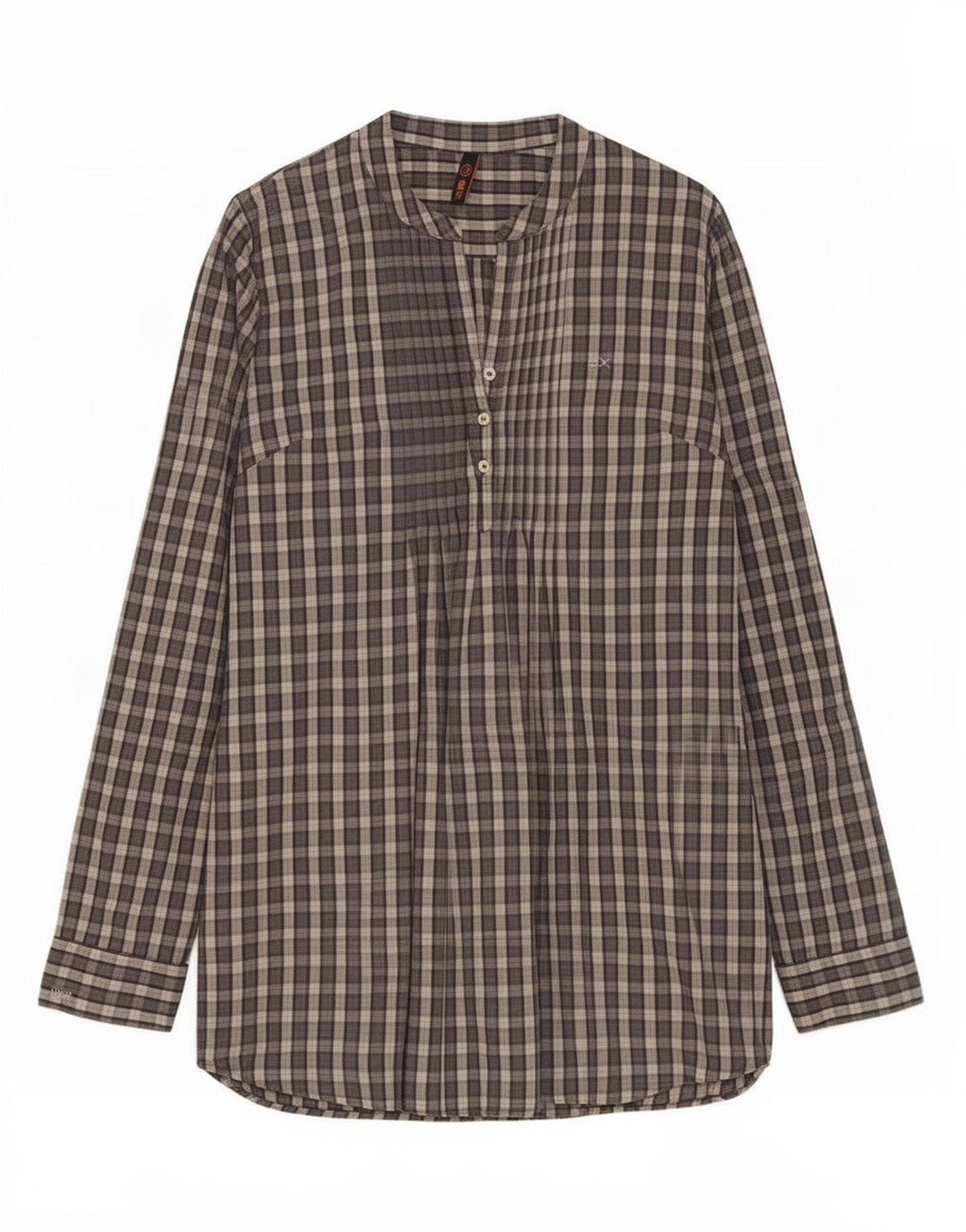 Sun68 Womens Pullover Shirt UK 10 Small Grey Check Cotton