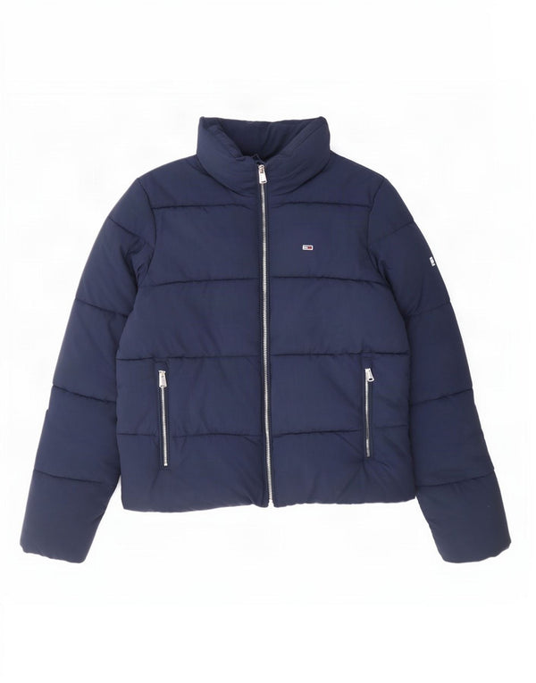 Tommy Hilfiger Womens Oversized Padded Jacket UK 6 XS Navy Blue Polyamide