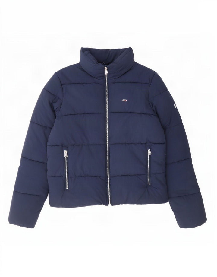 Tommy Hilfiger Womens Oversized Padded Jacket UK 6 XS Navy Blue Polyamide