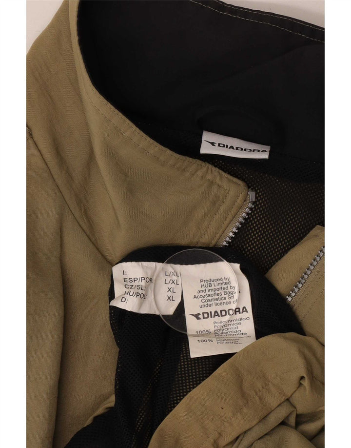 Diadora Mens Rain Jacket UK 42 XL Khaki Polyamide