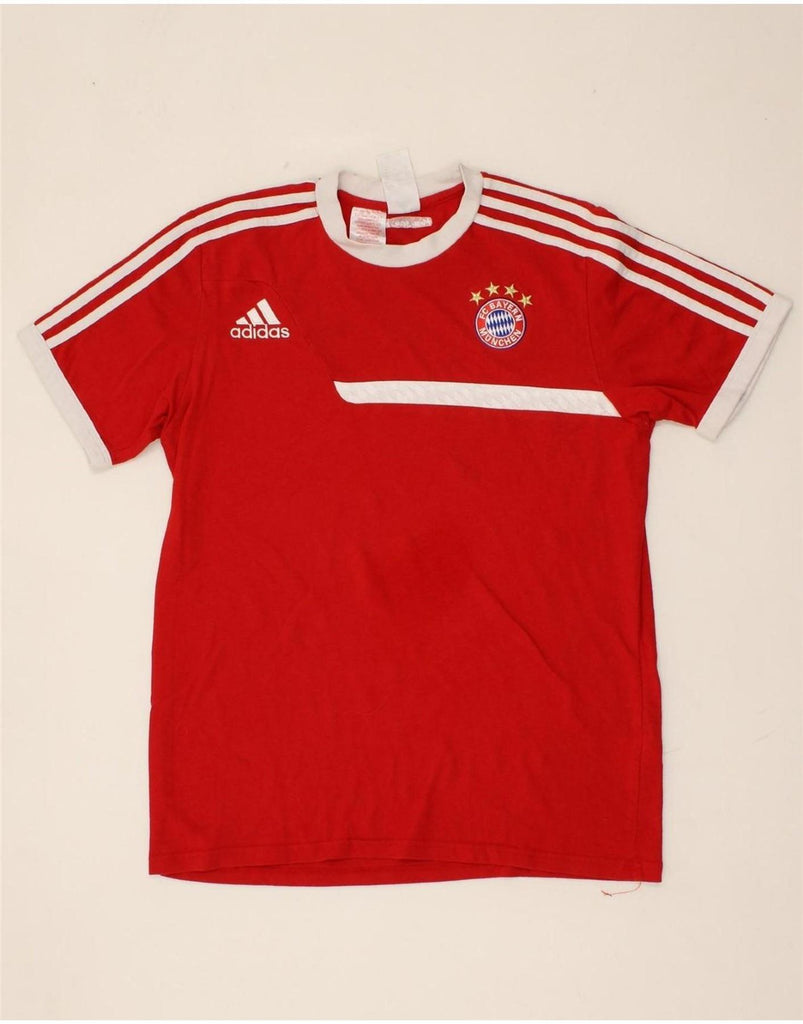 ADIDAS Boys FC Bayern Munchen T-Shirt Top 15-16 Years Red Cotton Vintage Adidas and Second-Hand Adidas from Messina Hembry 