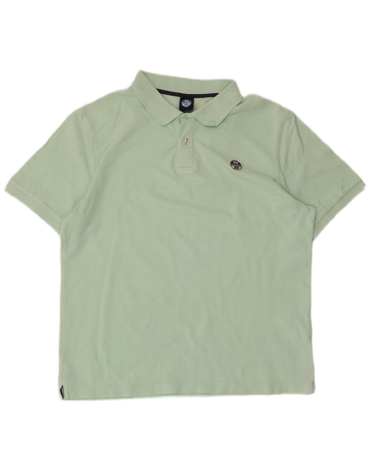 North Sails Mens Polo Shirt Medium Green Cotton