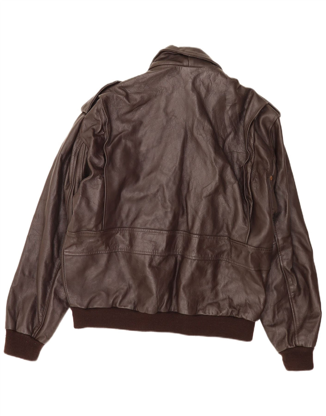 Bomb Boogie Mens Leather Flight Aviator Jacket UK 42 XL Brown