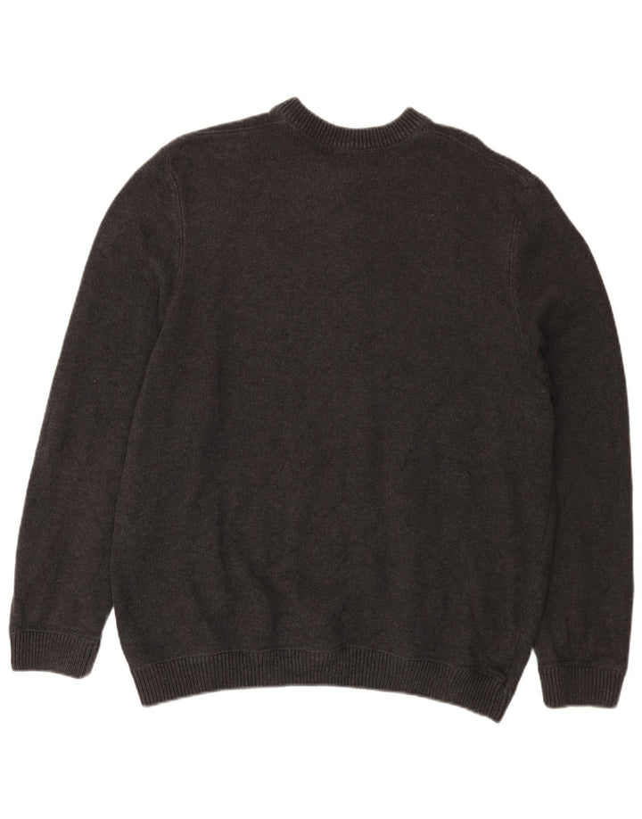 EDDIE BAUER Mens Crew Neck Jumper Sweater XL Grey Cotton