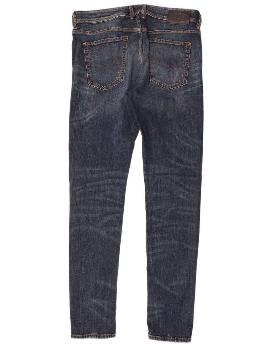 DIESEL Mens Distressed Skinny Jeans W34 L35 Blue Cotton