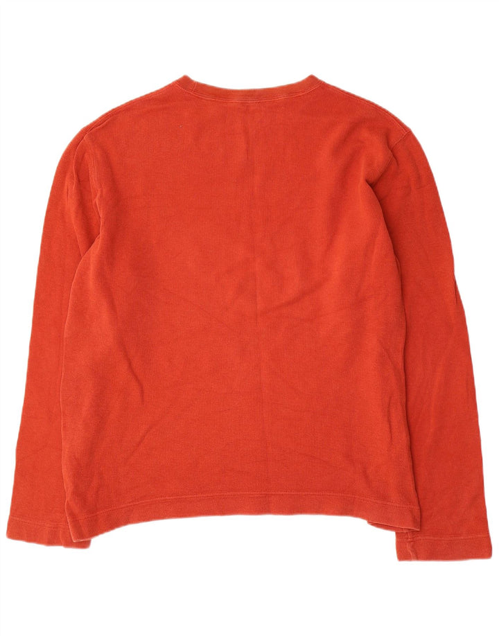 Gap Mens Top Long Sleeve Large Orange Cotton