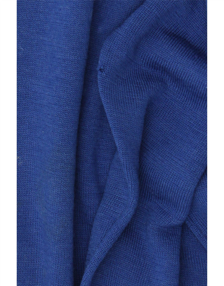 Kickers Mens V-Neck Jumper Sweater Medium Blue Wool