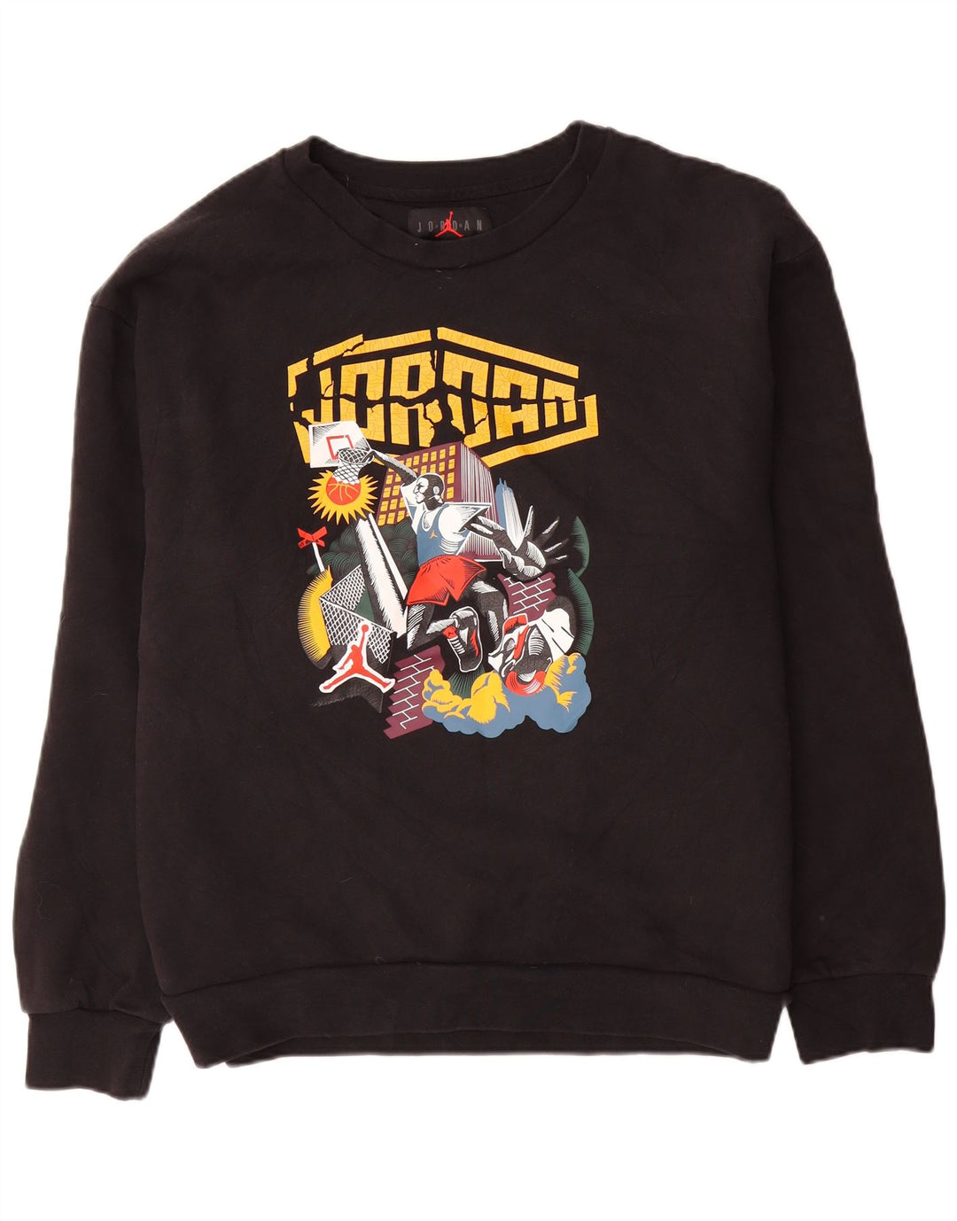 Jordan Mens Graphic Sweatshirt Jumper XL Black Cotton