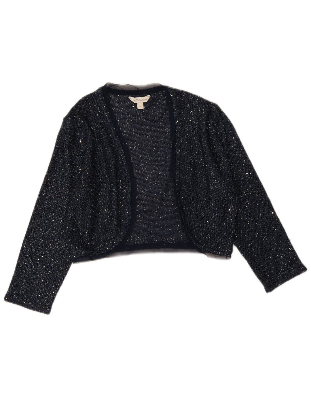 Monsoon Womens 3/4 Sleeve Bolero Jumper UK 12 Medium Navy Blue Polyester