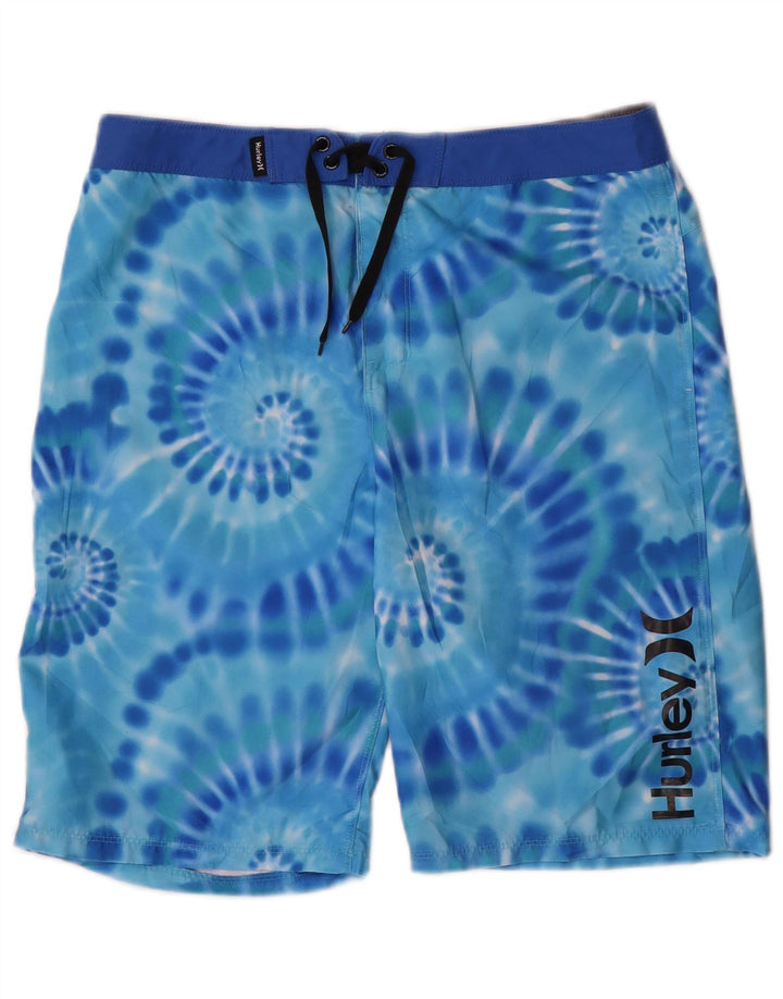 Hurley Boys Swimming Shorts 15-16 Years Blue Tie Dye Polyester