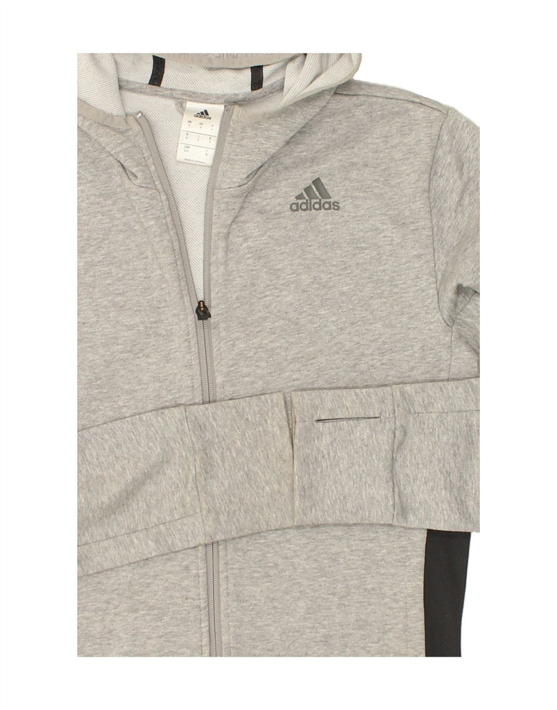 ADIDAS Mens Zip Hoodie Sweater Small Grey Colourblock Vintage Adidas and Second-Hand Adidas from Messina Hembry 