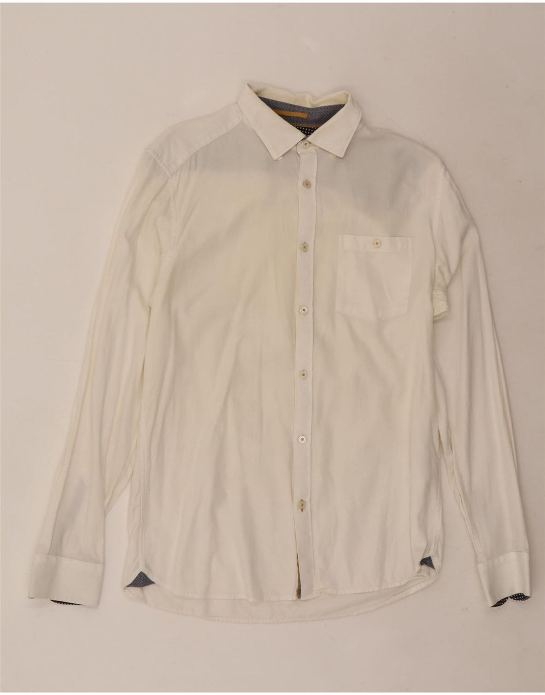 Ted Baker Mens Shirt Size 3 Medium White Cotton