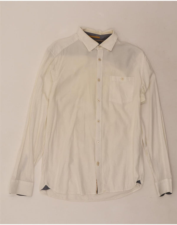 Ted Baker Mens Shirt Size 3 Medium White Cotton