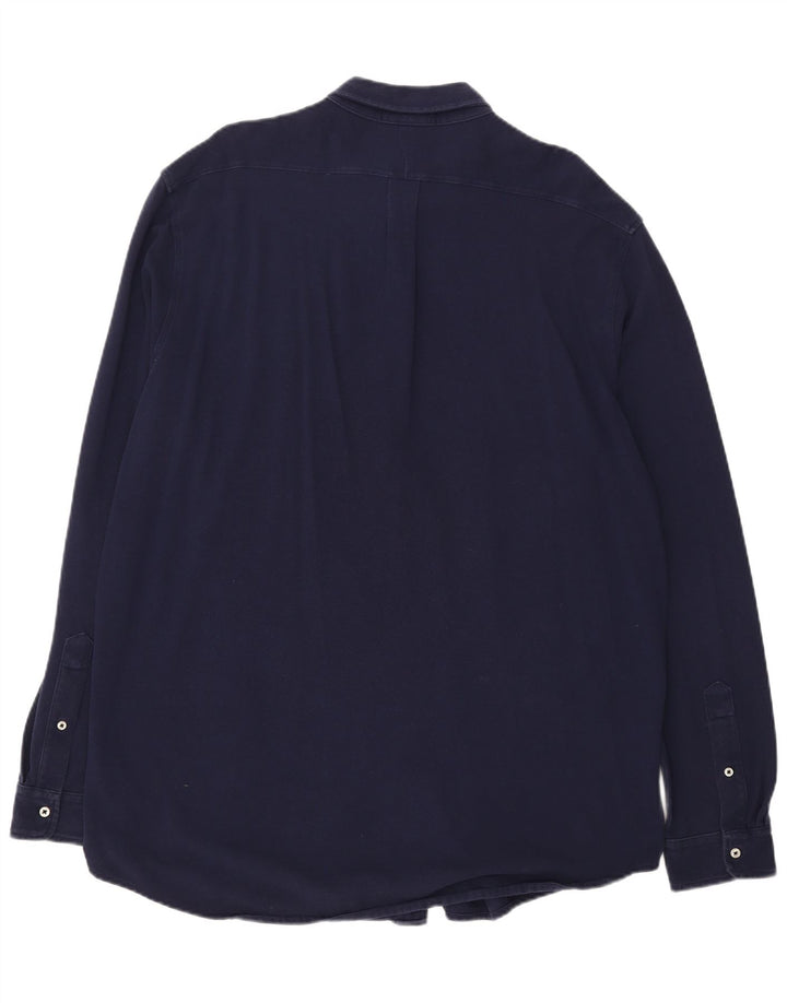 RALPH LAUREN Mens Big & Tall Featherweight Mesh Shirt 2XL Navy Blue Cotton