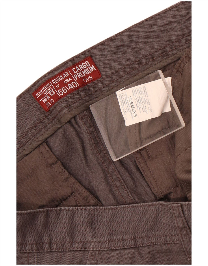 OVS Mens Regular Cargo Shorts IT 56 3XL W40  Grey Cotton