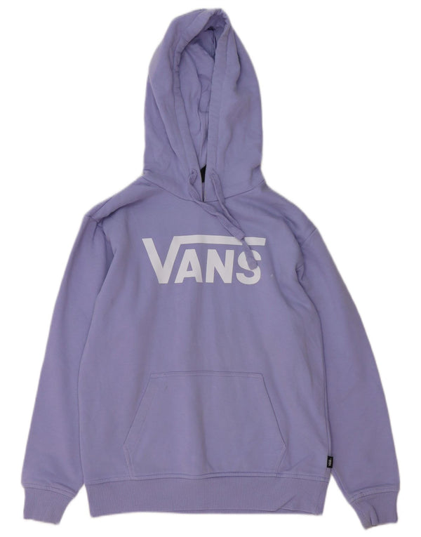 VANS Womens Oversized Graphic Hoodie Jumper UK 6 XS Purple Cotton