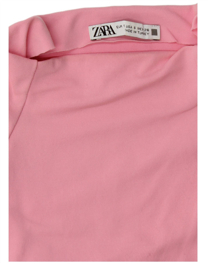 Zara Womens Graphic T-Shirt Top UK 8 Small Pink