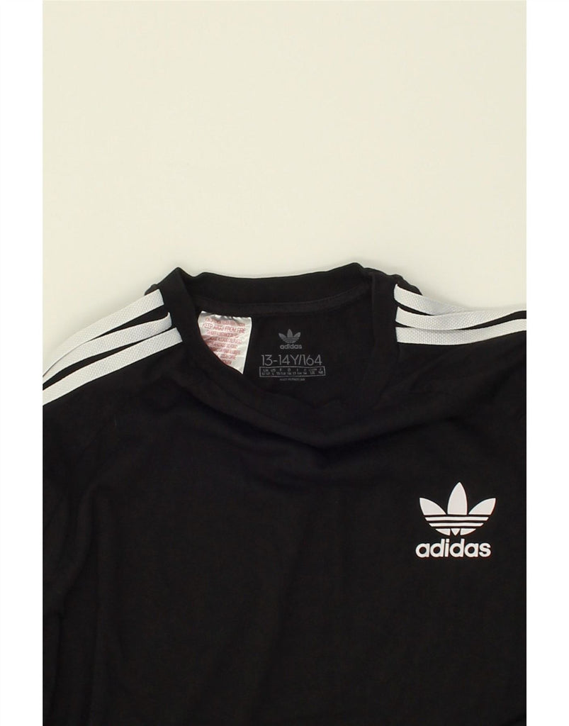 ADIDAS Boys Graphic Top Long Sleeve 13-14 Years Black Cotton Vintage Adidas and Second-Hand Adidas from Messina Hembry 