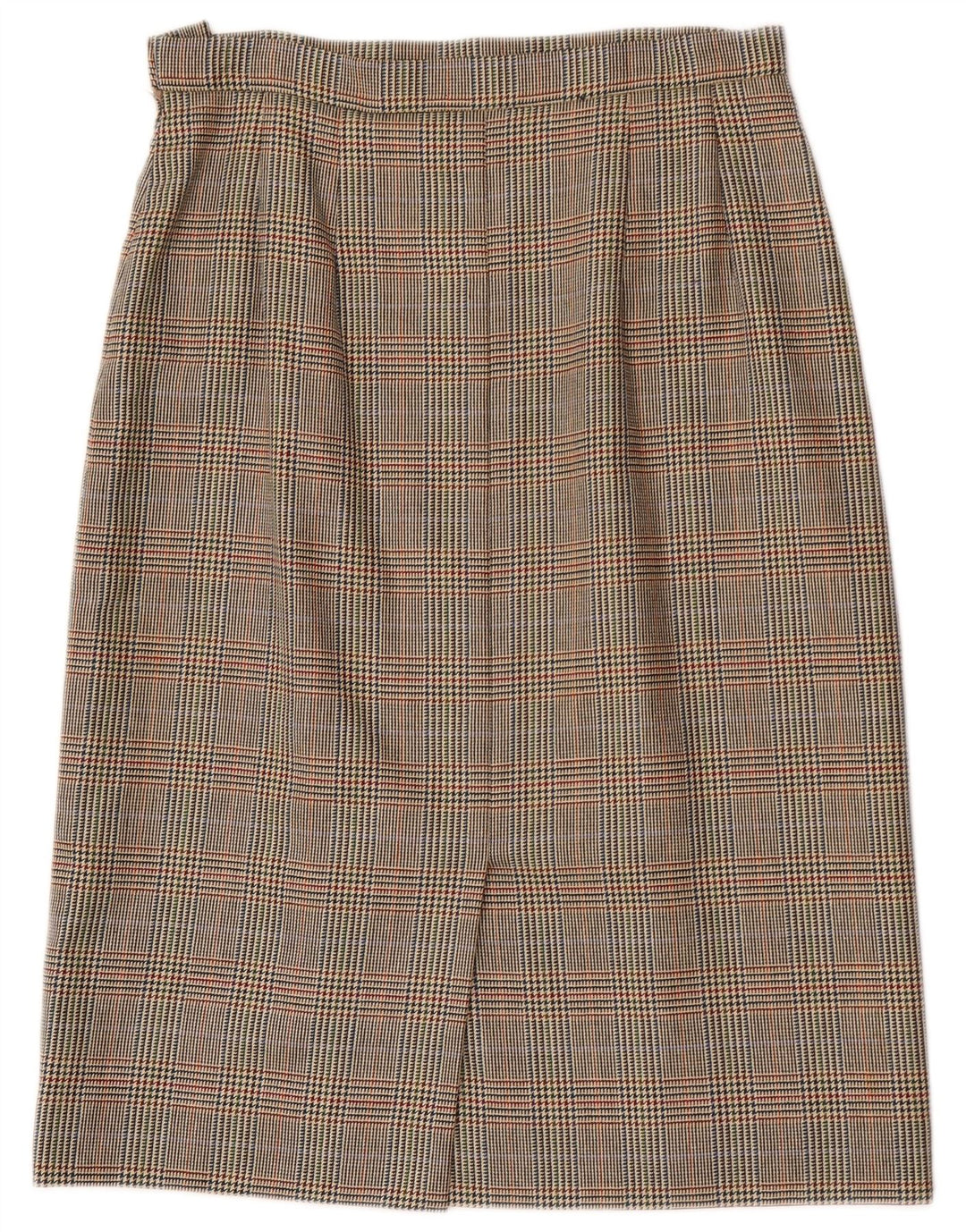 Aquascutum Womens Straight Skirt W32 Large Brown Houndstooth