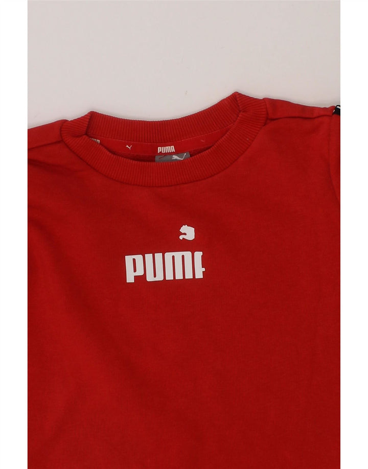 PUMA Boys Graphic Sweatshirt Jumper 3-4 Years Red Cotton Vintage Puma and Second-Hand Puma from Messina Hembry 