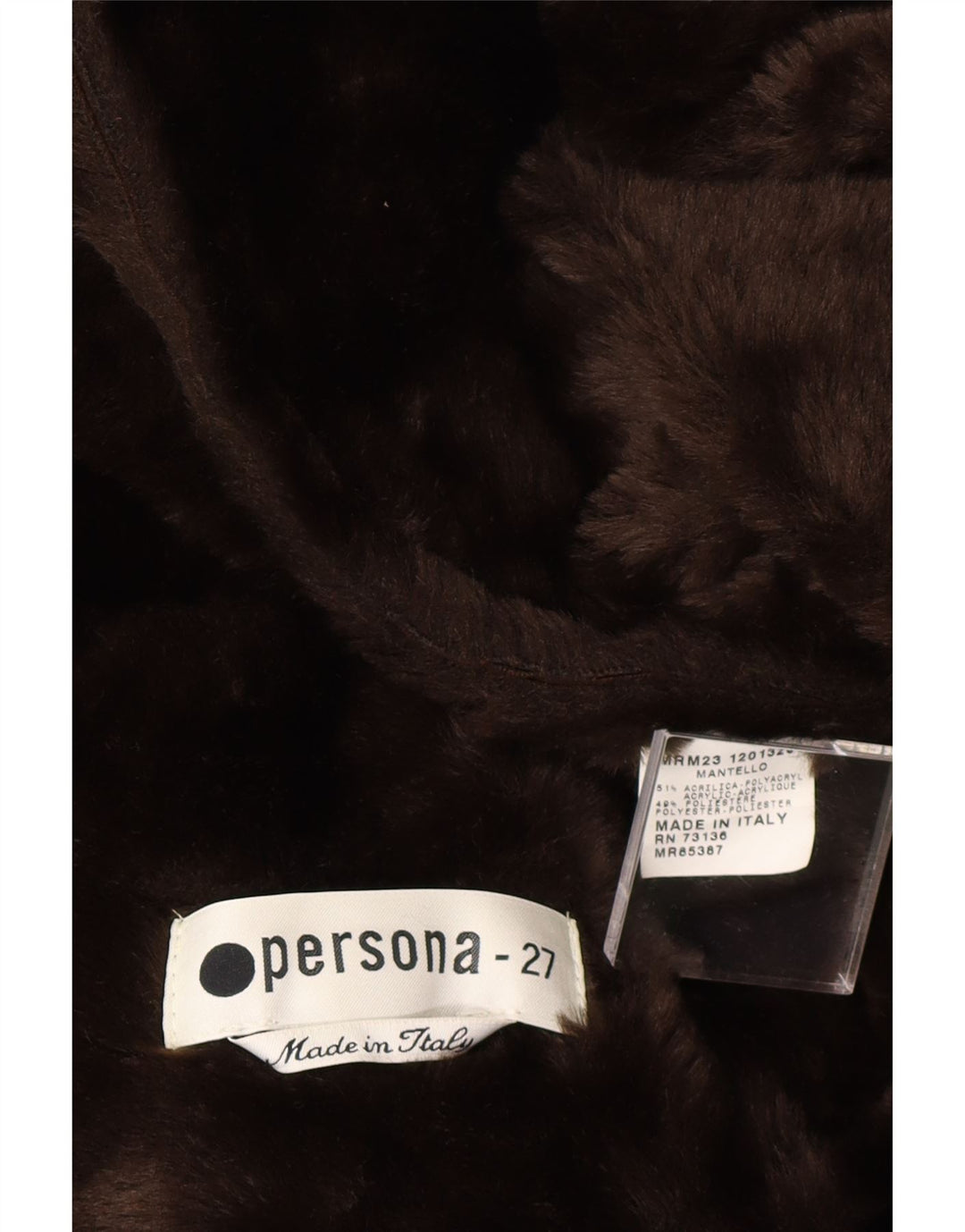 PERSONA Womens Plus Size Sherpa Overcoat Size 27 Large Brown Acrylic Vintage Persona and Second-Hand Persona from Messina Hembry 