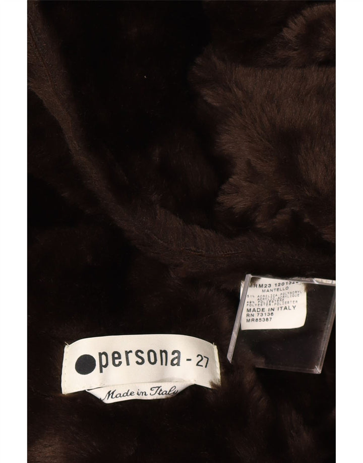 PERSONA Womens Plus Size Sherpa Overcoat Size 27 Large Brown Acrylic Vintage Persona and Second-Hand Persona from Messina Hembry 