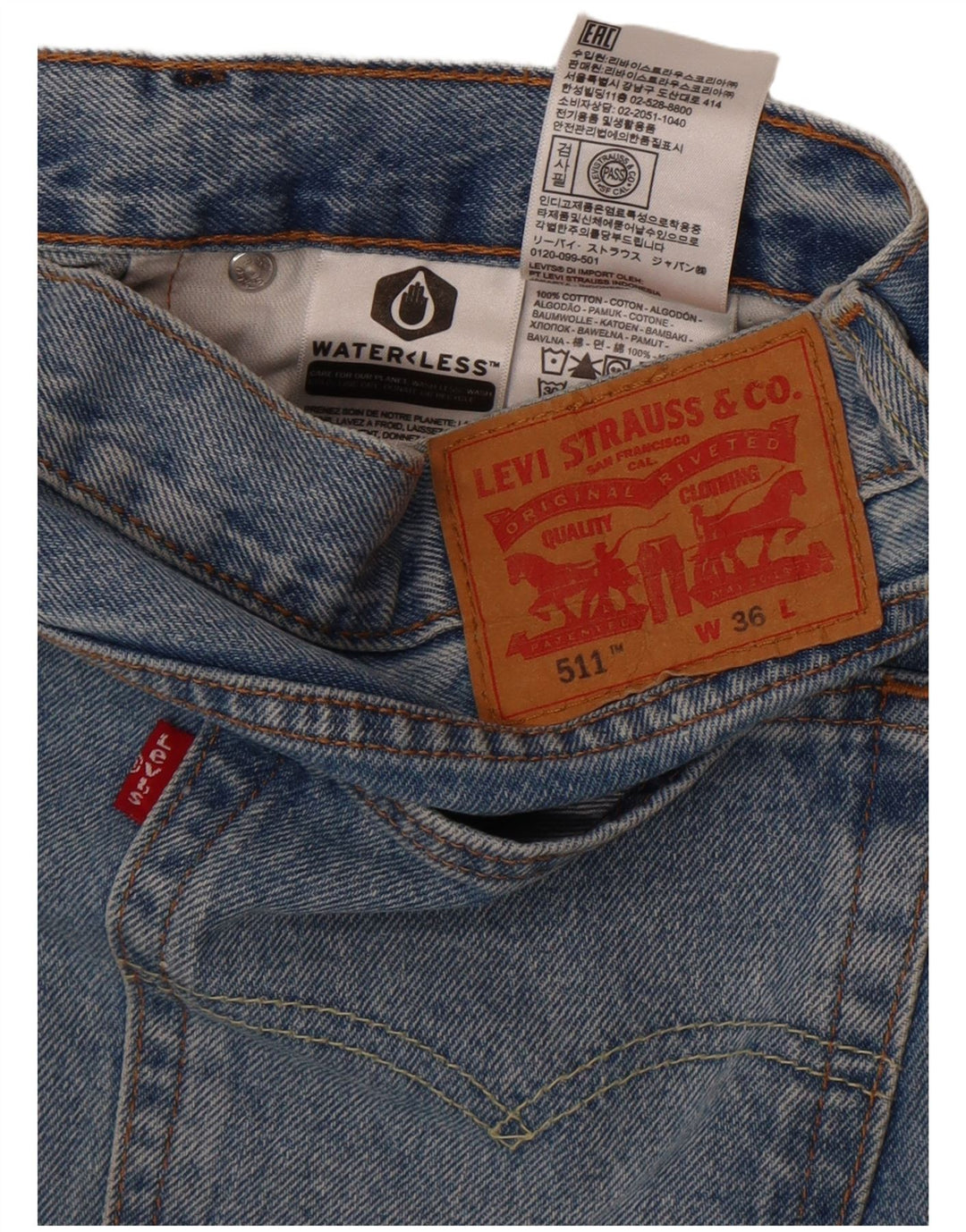Levi's Mens 511 Denim Shorts W36 Large  Blue Cotton