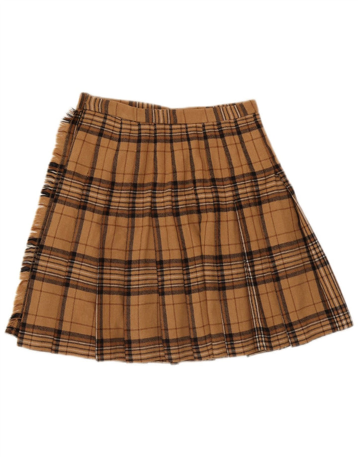 Vintage Womens Wrap Skirt  W26 Small Brown Plaid