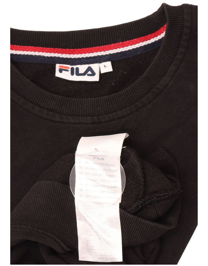 Fila Mens Graphic Sweatshirt Jumper Large Black Cotton