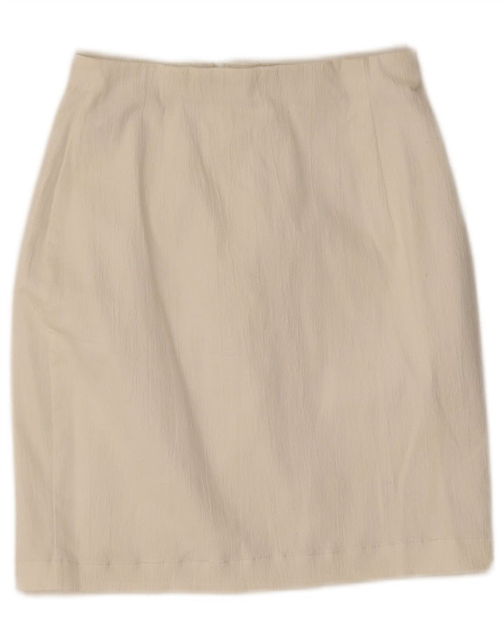 Marks & Spencer Womens Mini Pencil Skirt UK 10 Small W25 White Polyester