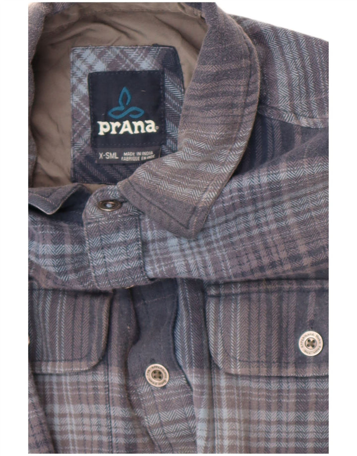 Prana Mens Lumberjack Flannel Shirt XS Blue Check