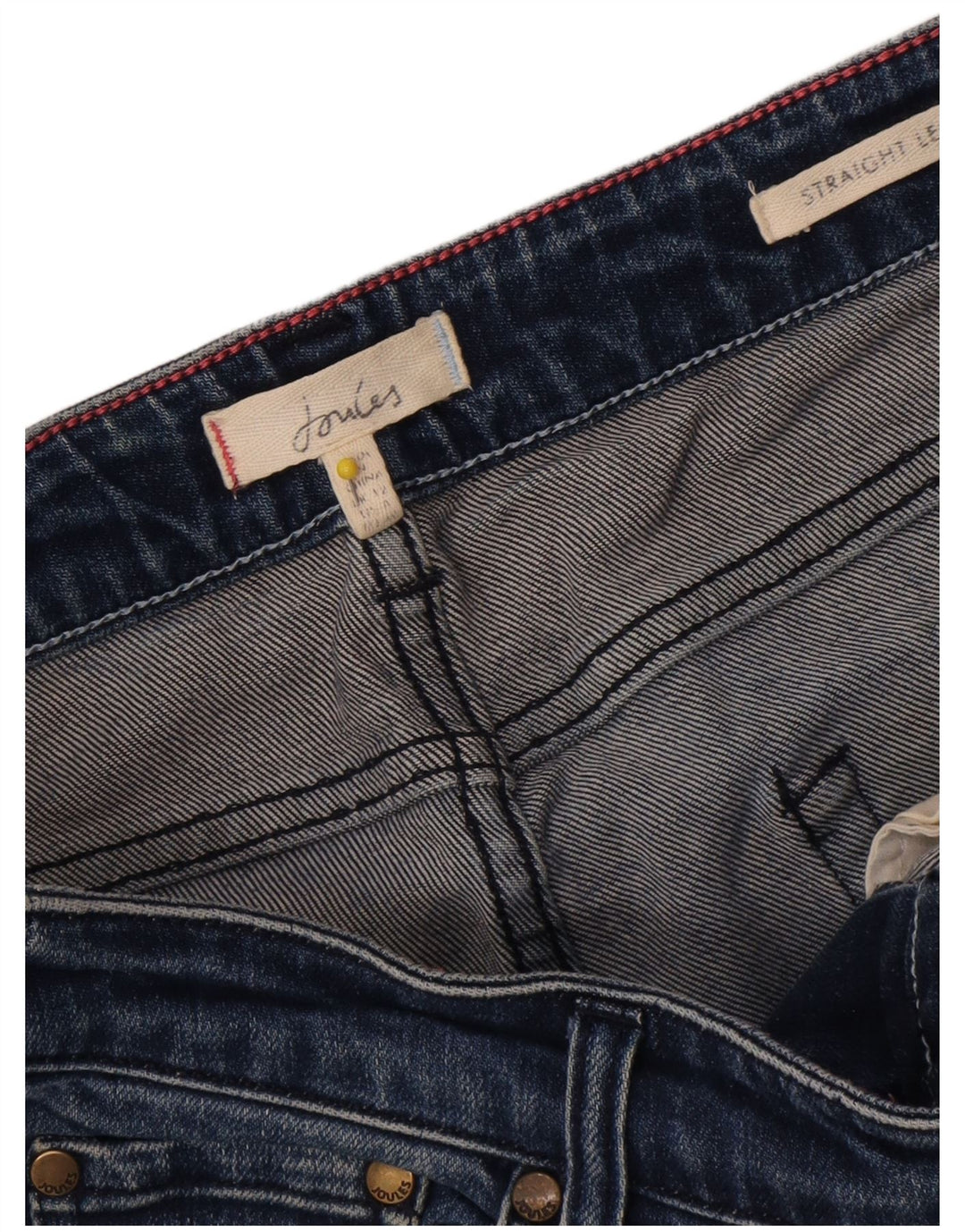 Joules Womens Straight Jeans UK 12 Medium W32 L26 Blue Cotton