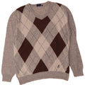 Lotto Mens V-Neck Jumper Sweater XL Grey Argyle/Diamond Wool