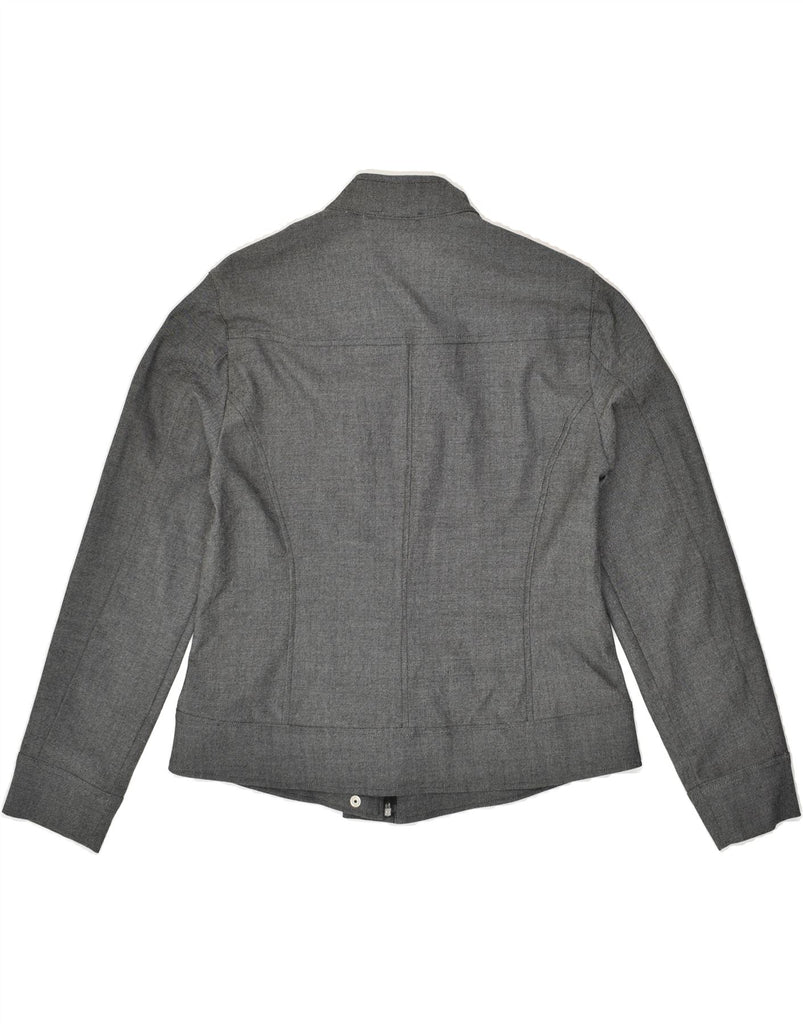 OLTRE Womens Bomber Jacket UK 12 Medium Grey Polyester | Vintage oltre | Thrift | Second-Hand oltre | Used Clothing | Messina Hembry 